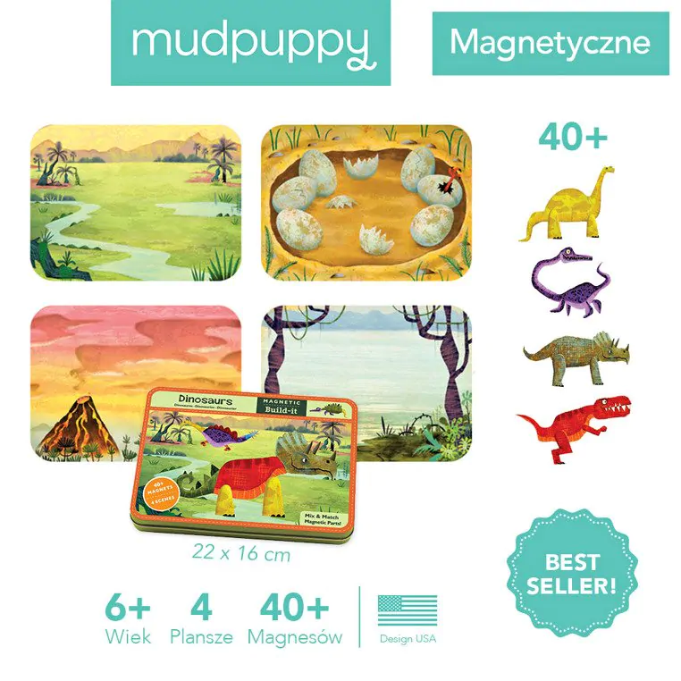 Mudpuppy Magnetyczne konstrukcje Dinozaury 6+ - obrazek 4