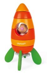 Rakieta drewniana magnetyczna marchewka z Królikiem, Janod - obrazek 4