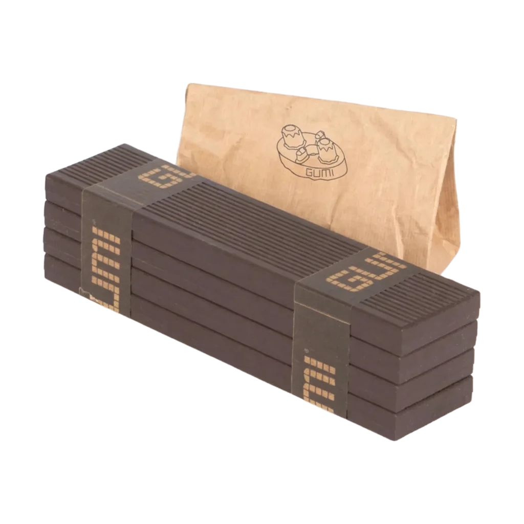Paczka Box C4 – deski WPC w kolorze orzech i papierowa torebka z łącznikami