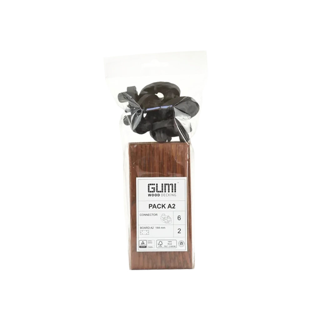 Paczka GUMI WOOD PACK A2 — deski drewniane z łącznikami