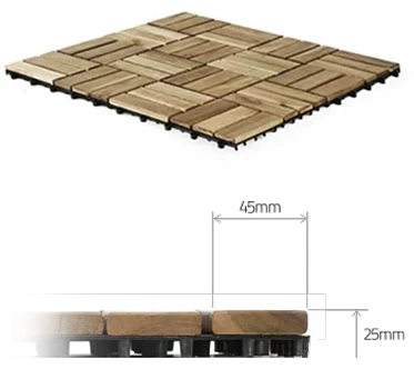 Schemat techniczny desek GUMI WOOD z wymiarami