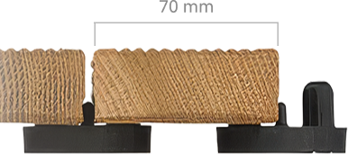 Schemat techniczny deski drewnianej GUMI WOOD z wymiarem 70 mm