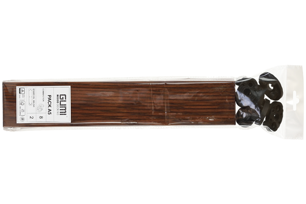 Paczka PACK A5 — deski drewniane GUMI WOOD i łączniki z czarnego kauczuku